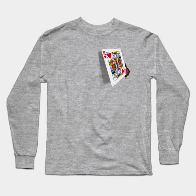 Stabbed King of Hearts Card Long Sleeve T-Shirt by Markyartshop